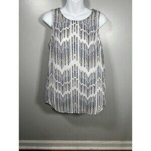 Daniel Rainn Tank Top Womens Small Tunic Black/white Sheer Blouse